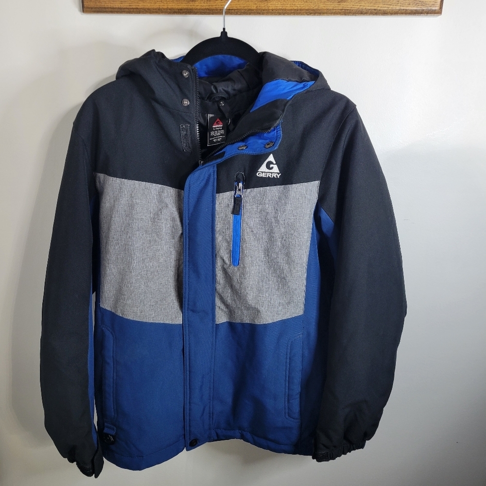 Gerry Winter Jacket Youth, Size Large (14/16) Blue Black Gray